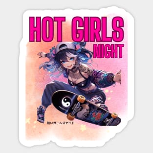 Kawaii, Anime Girl, Hot Girls Night | Catsie Cat Sticker